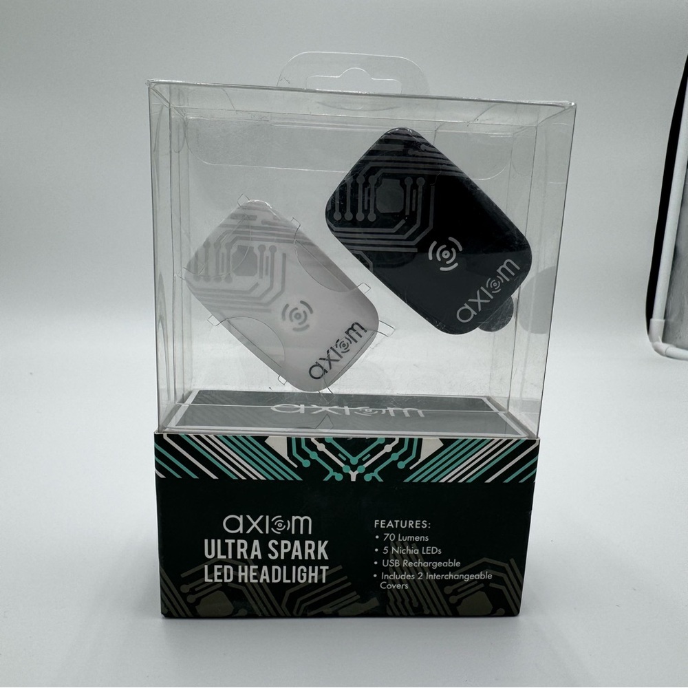 Ultra Spark LED Headlight - Black and White - cycling